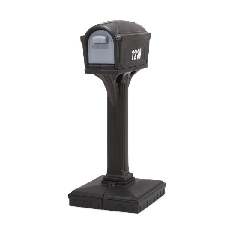 Simplay3 Dig Free Easy Up Classic Black Plastic Mailbox