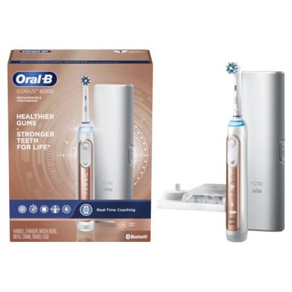 Oral-B Genius 6000 Rechargeable Electric Toothbrush, Rose Gold, 1 Ct